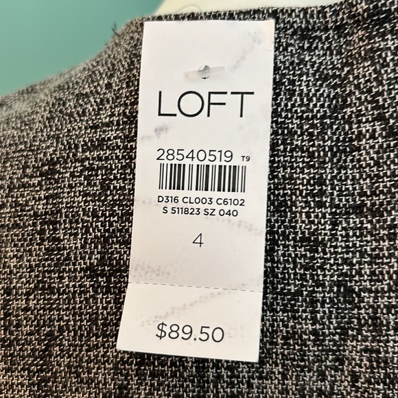 NWT LOFT black-white tweed look sleeveless dress zipper back dress - Picture 6 of 8